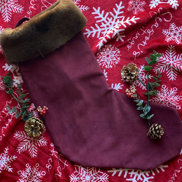 How to Make a Leather Holiday Stocking with Shearling Trim from Scratch!