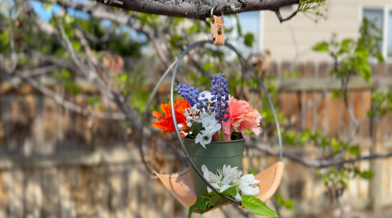 A Simple Leather Flower Holder
