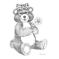 Teddy Bear Girl Sketch