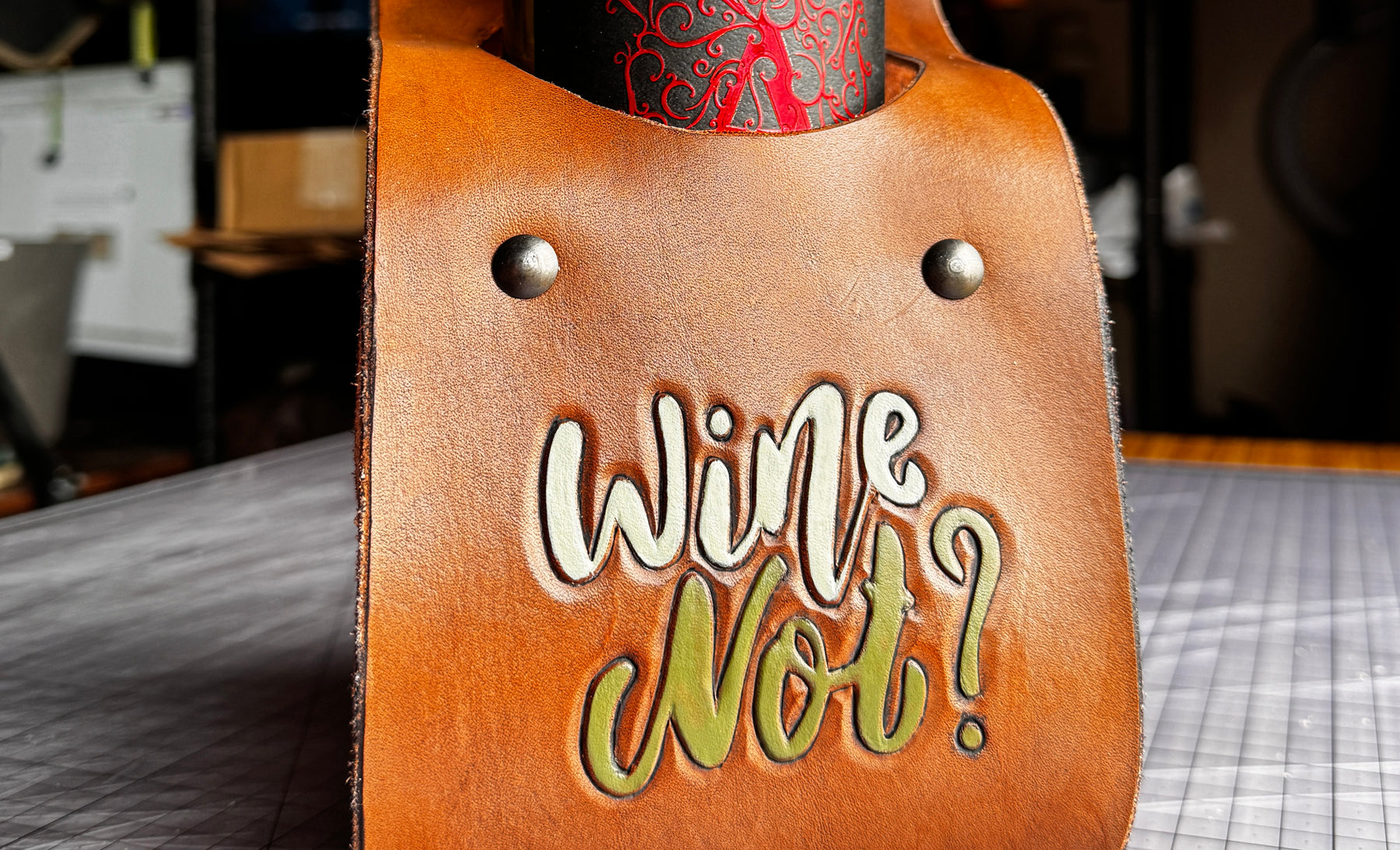 Leather Wine Carrier Kit: Craft Your Own Two-Bottle Wine Tote!