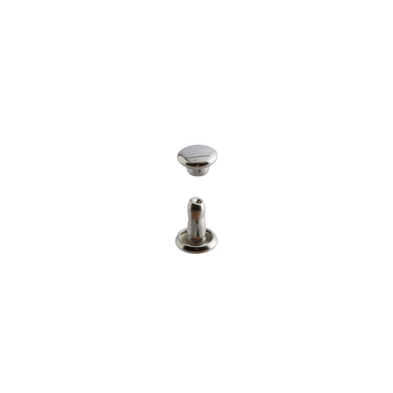 Neat Mini Double Cap Rivets Nickel Plate 100 Pack