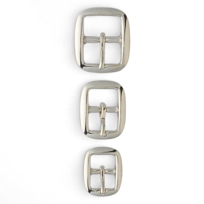 Solid Brass Oval Bridle Buckles Nickel Plated