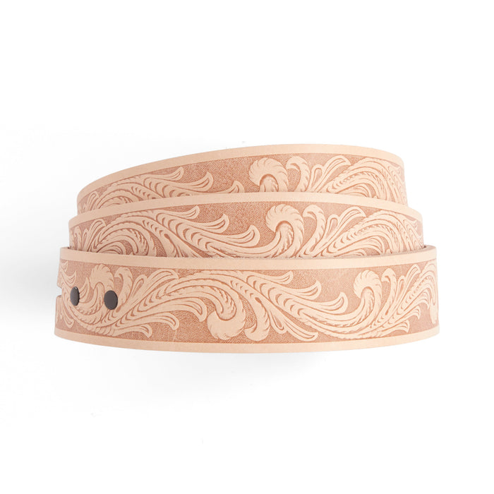 Floral Vine Embossed Belt Blank