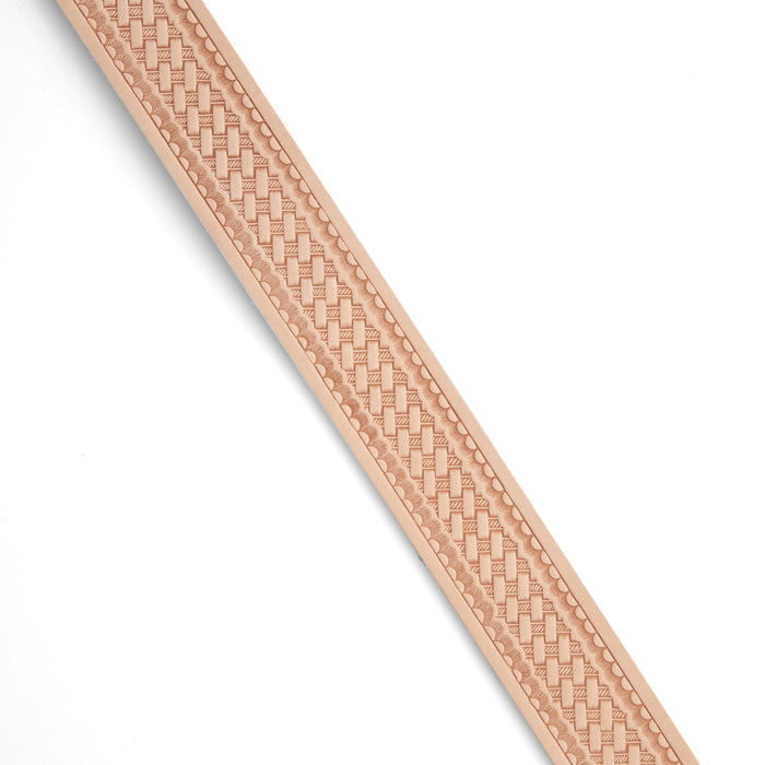 Basketweave & Scallop Edge Embossed Belt Blank