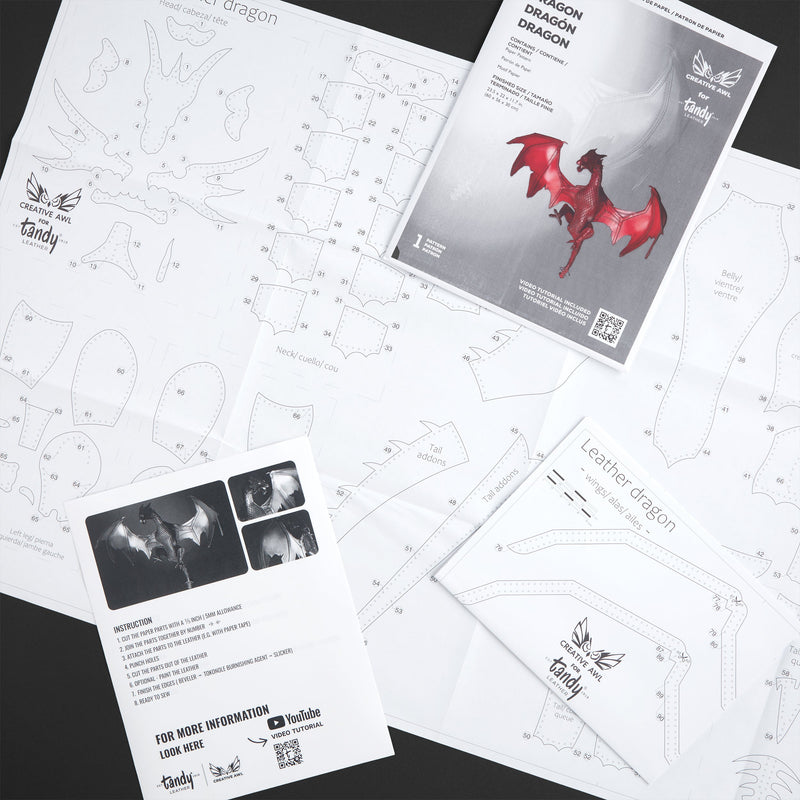 Patron de papier Dragon Aiguille Créative