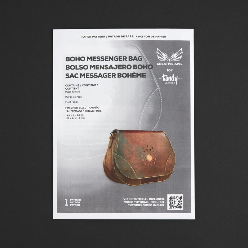 Patron en papier pour sac bandoulière bohème Creative Awl