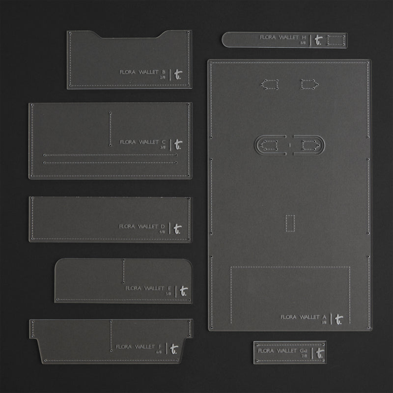 Gabarit acrylique pour porte-monnaie Flora