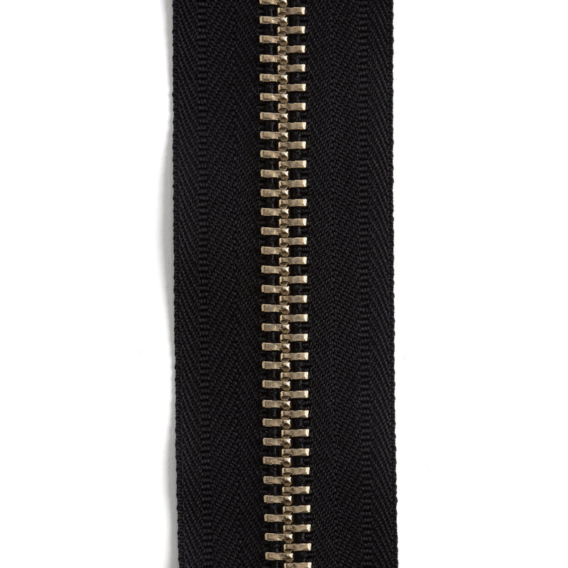 YKK #10 Nickel Plate Zipper Tape by the Yard
