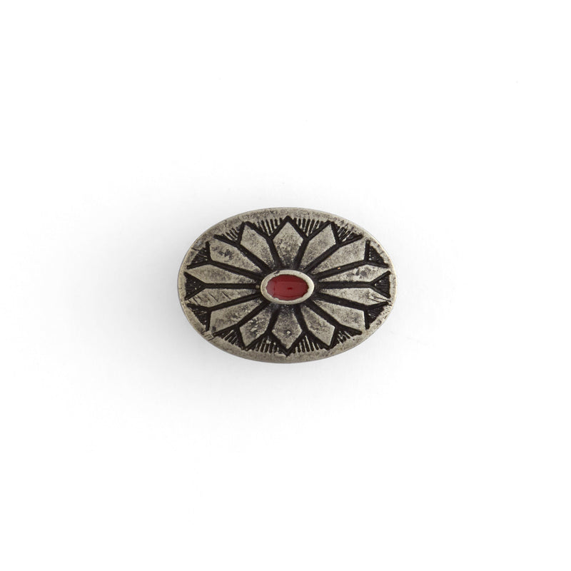 Red Enamel Flower Concho