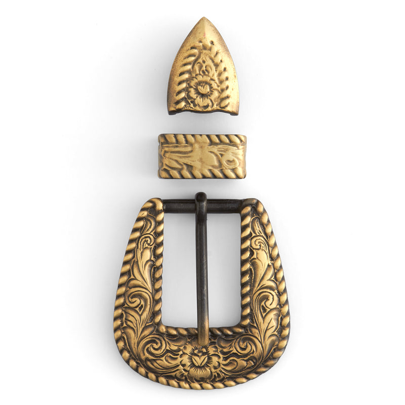 Floral Scroll Buckle Set