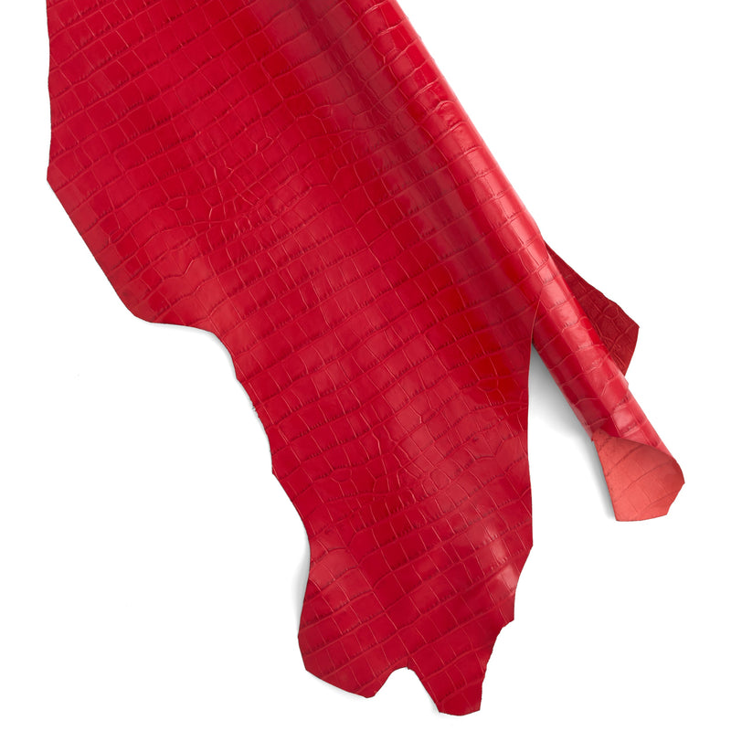 Embossed Gator Print Side Red