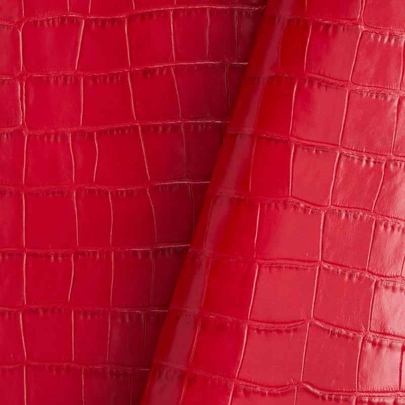 Embossed Gator Print Side Red