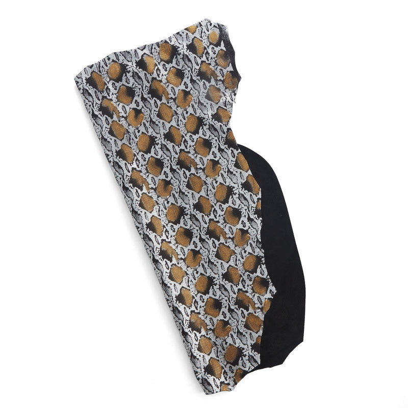 Piel de cordero con estampado de serpiente metalizado