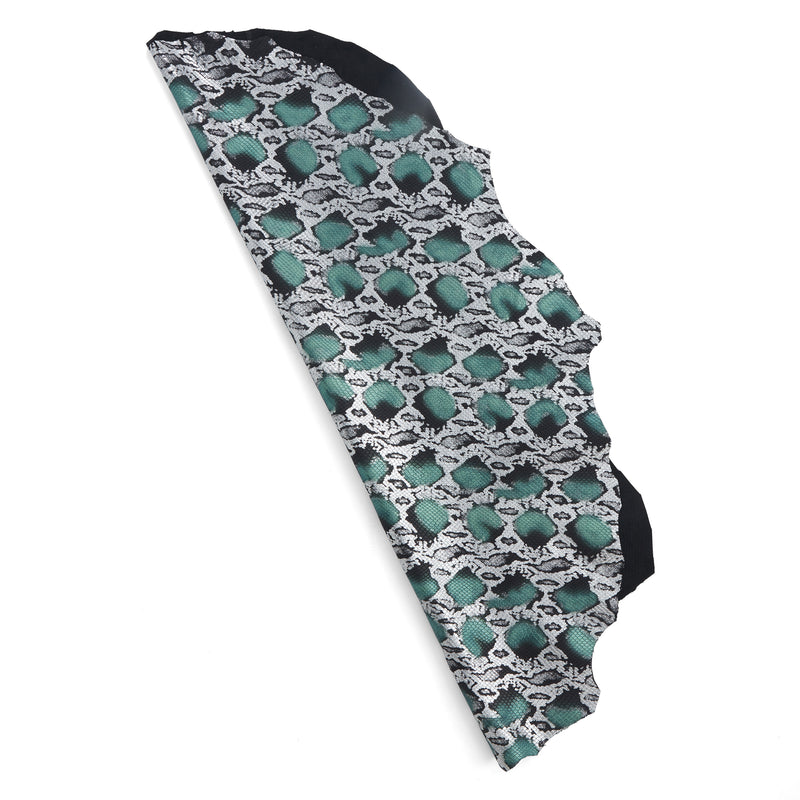Piel de cordero con estampado de serpiente metalizado