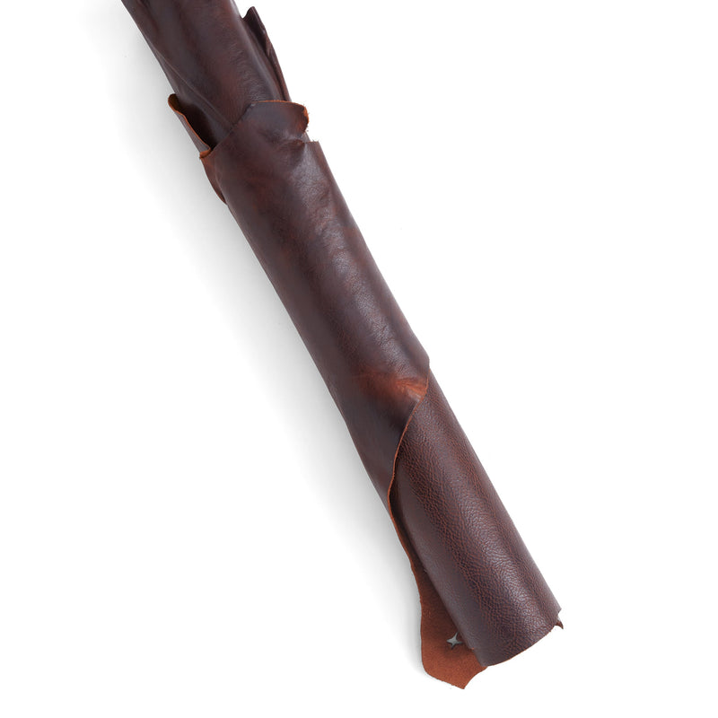 Collet de cuir végétal tanné grain texturé