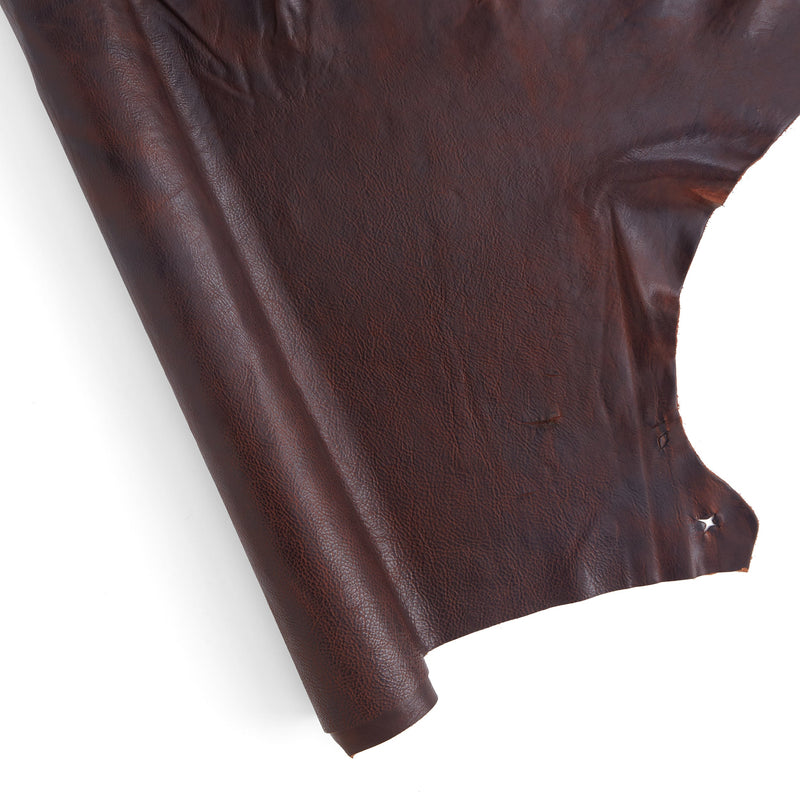 Collet de cuir végétal tanné grain texturé