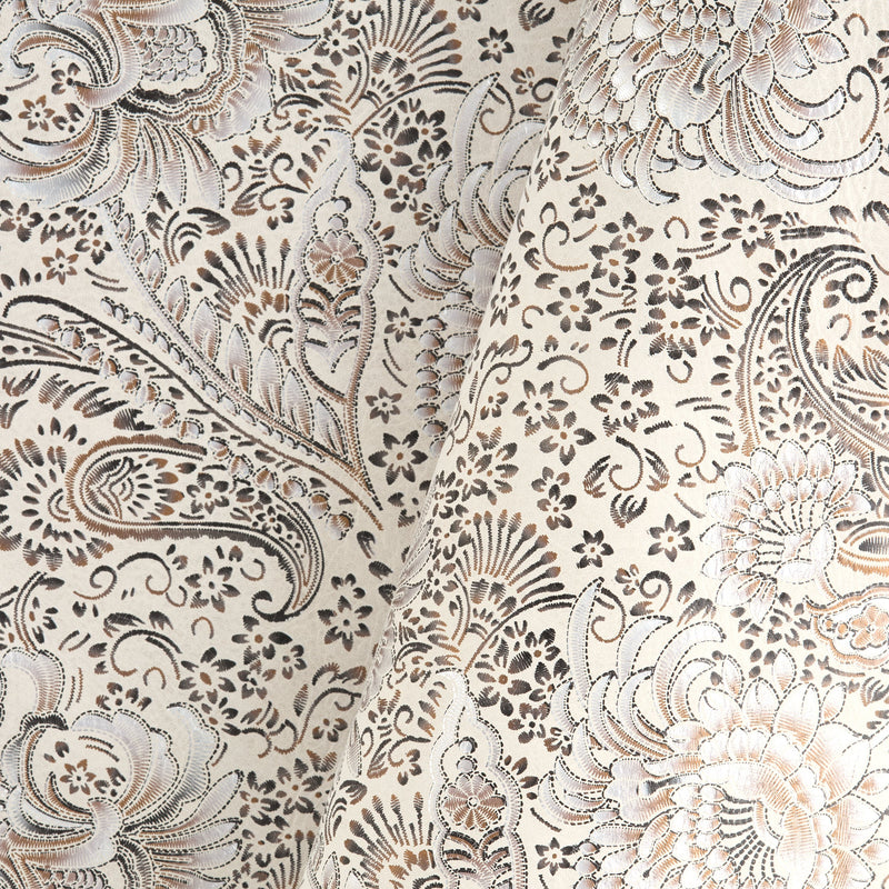 PAISLEY METÁLICO ESTAMPADO DE UN SOLO HOMBRO 3/5 OZ COLOR CAFÉ