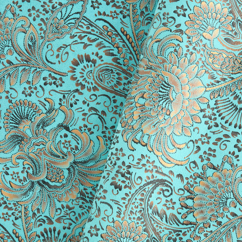 PAISLEY METÁLICO ESTAMPADO DE UN SOLO HOMBRO 3/5 OZ COLOR CAFÉ