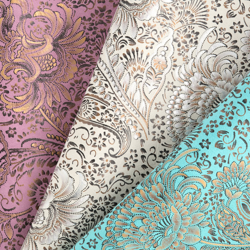 PAISLEY METÁLICO ESTAMPADO DE UN SOLO HOMBRO 3/5 OZ COLOR CAFÉ