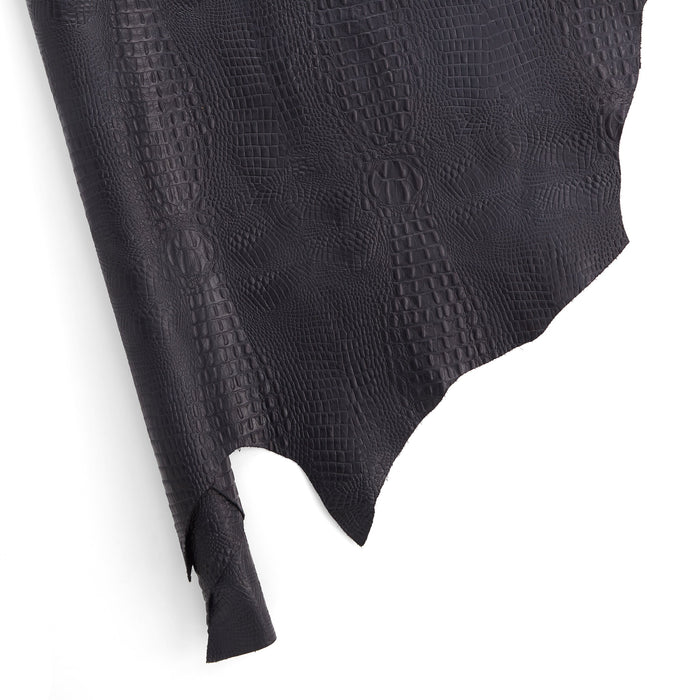 Croco Embossed Side Black