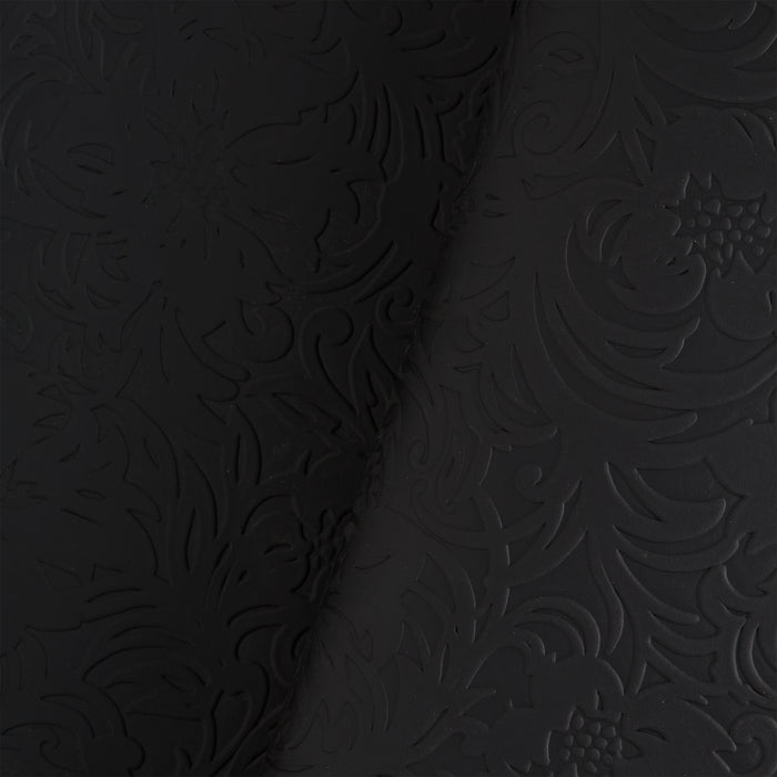 Floral Embossed Side Black