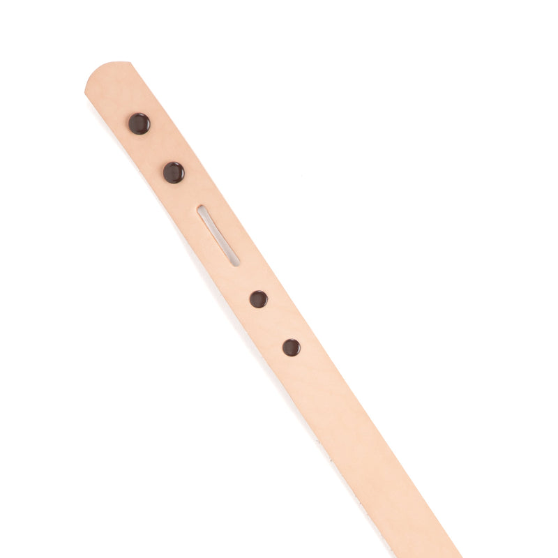 Cinturón de piel de vaca natural en blanco