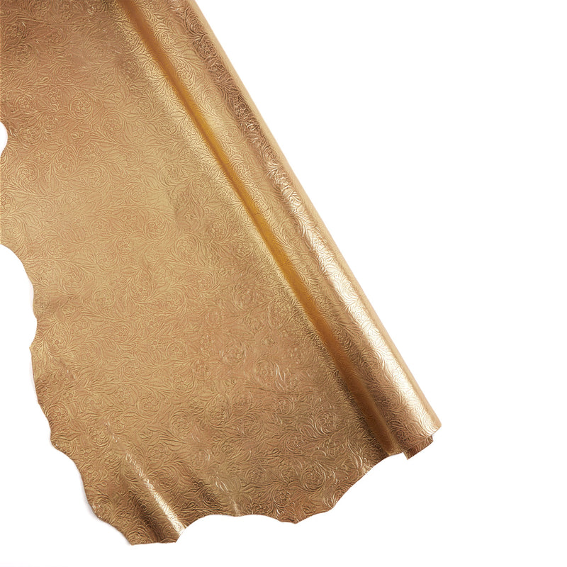 Floral Embossed Double Shoulder Ochre Gold - FINAL SALE