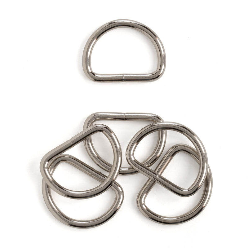 Paquete de 6 anillos en forma de D macizos