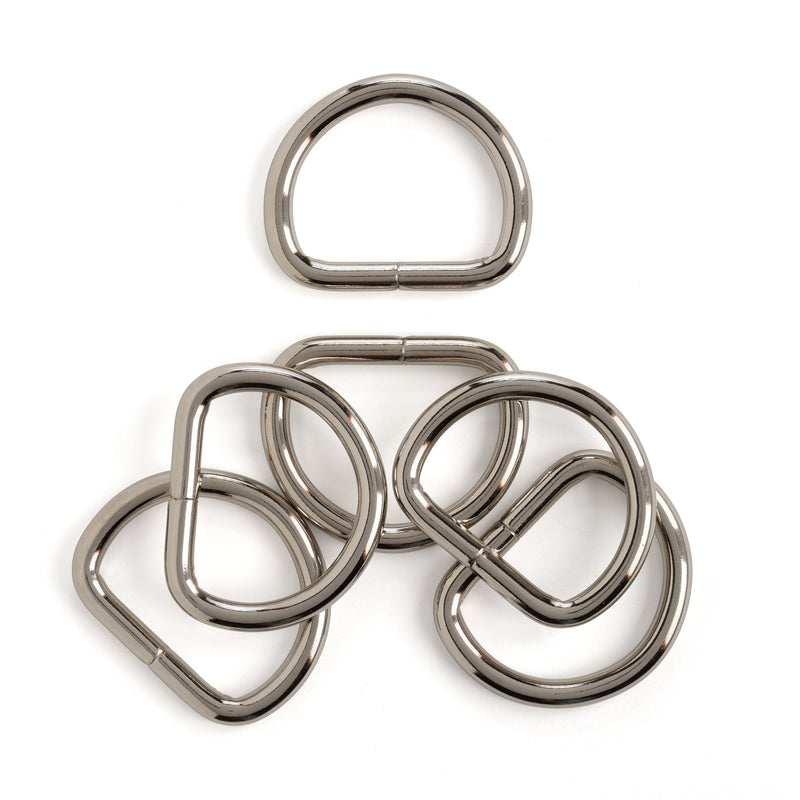 Paquete de 6 anillos en forma de D macizos