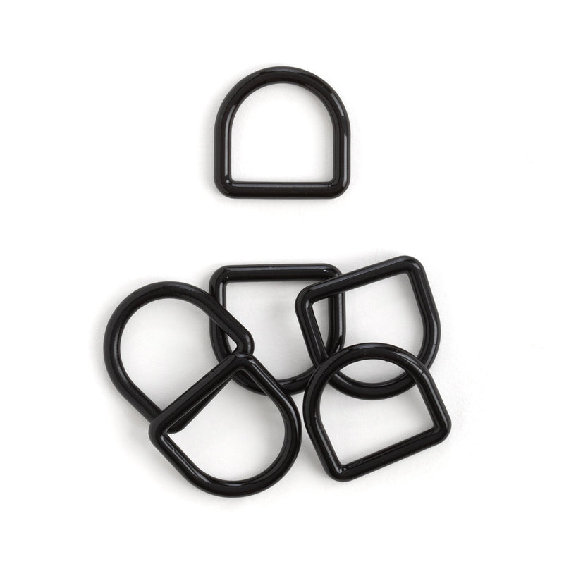 Decorative Solid Dee Ring Glossy Black