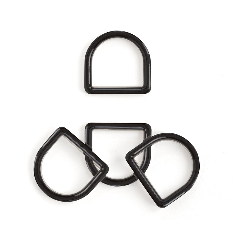 Decorative Solid Dee Ring Glossy Black