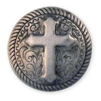 Rope Cross Stamped Steel Concho