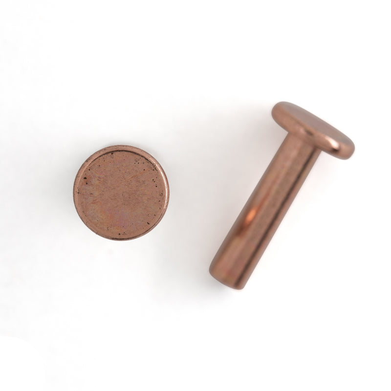Tubular Rivets 9/16" Copper Plate 100 Pack