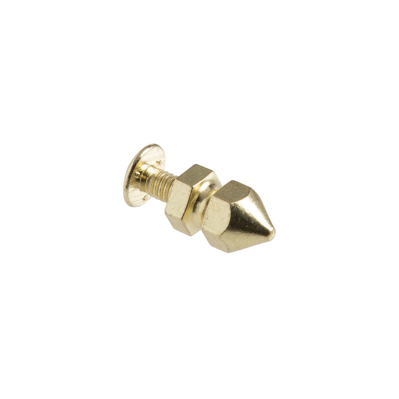 Solid Brass Spiked Rivet Screwback 10 Pack