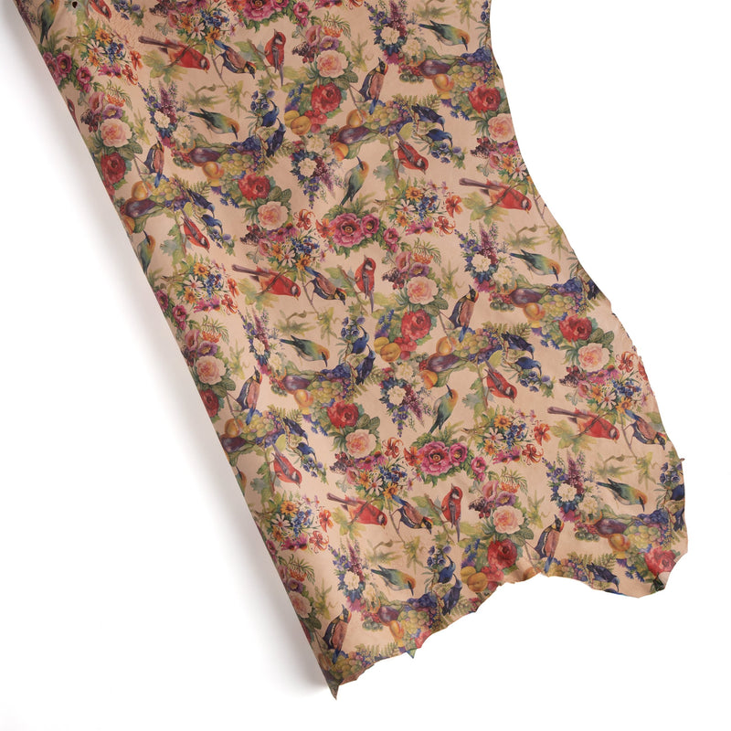 Floral Print Veg-Tan Sheepskin
