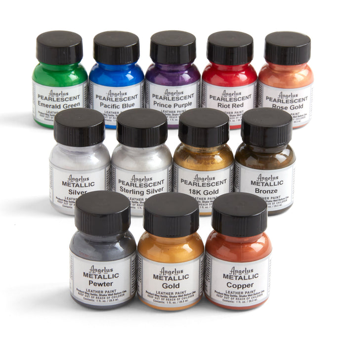 Angelus Metallic Pearlescent Leather Paint Set — Tandy Leather