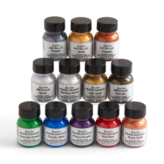 Angelus Metallic Pearlescent Leather Paint Set — Tandy Leather