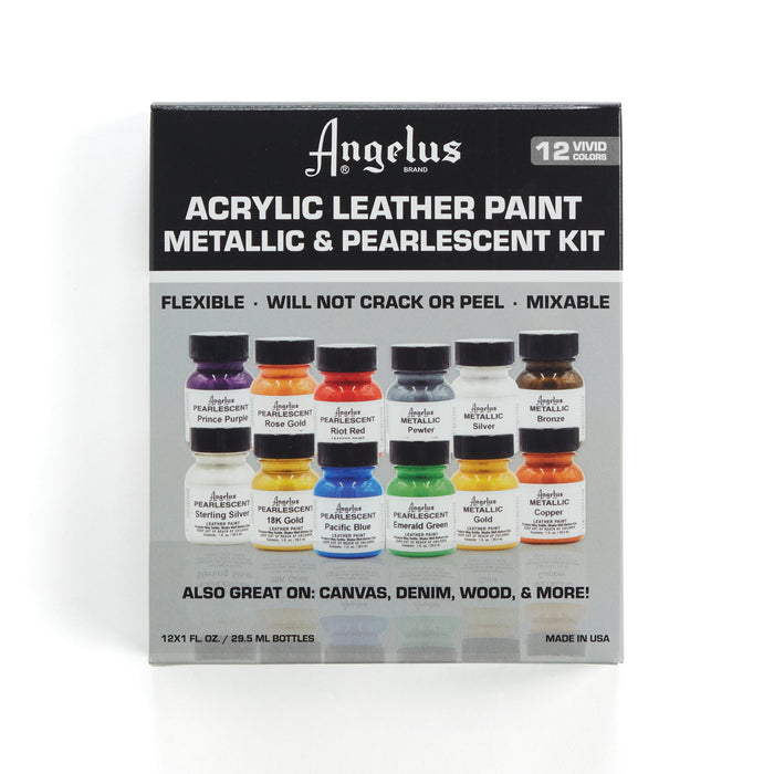Angelus Metallic Pearlescent Leather Paint Set — Tandy Leather