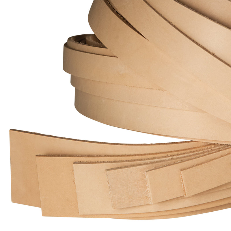 Lightweight Veg-Tan Cowhide Strips Natural