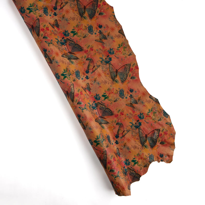 Floral Print Veg-Tan Sheepskin