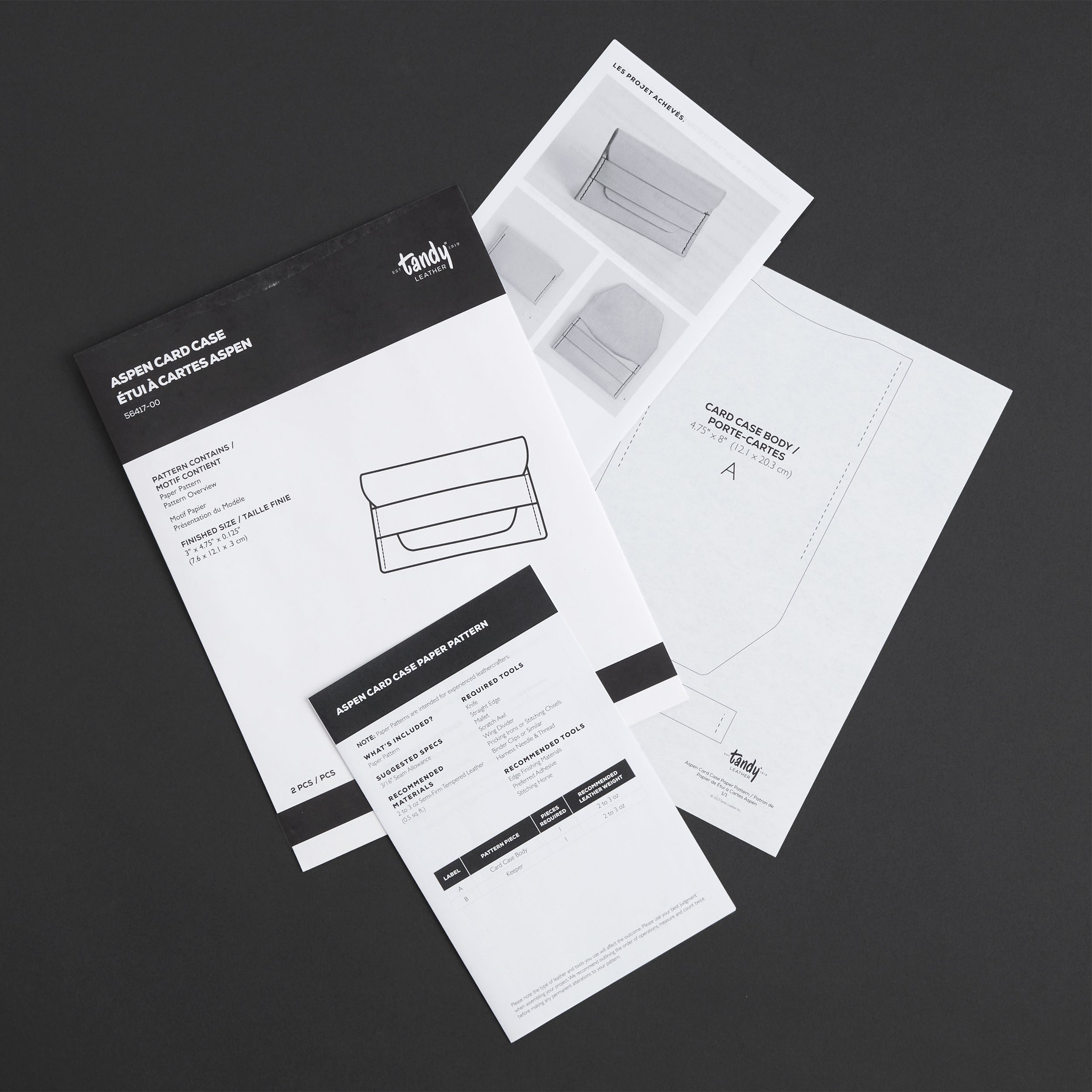 Aspen Card Case Paper Pattern — Tandy Leather Canada