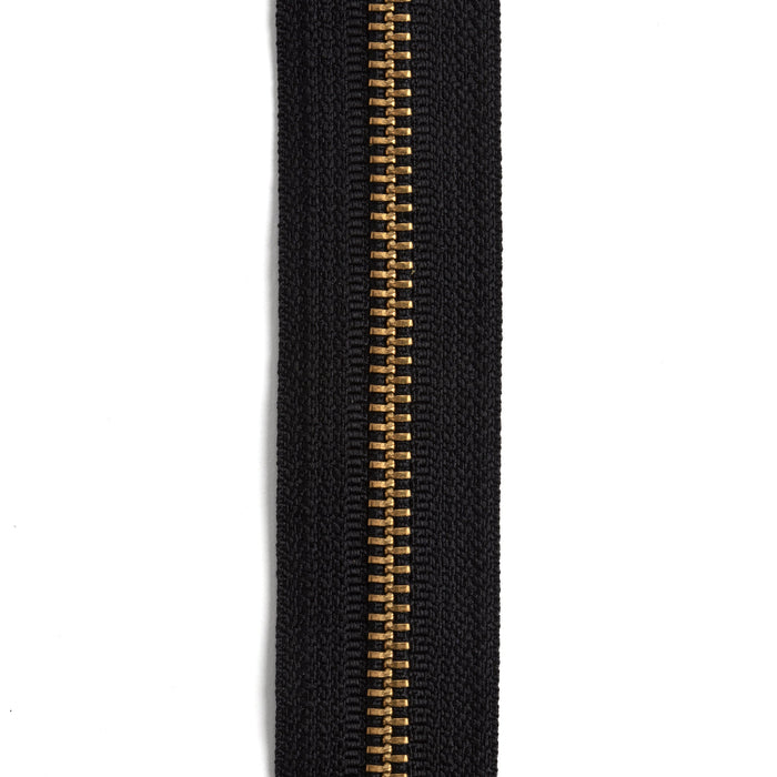 YKK #5 Brass Two-Way Non-Separating Coverall Zipper - Cleaner's Supply