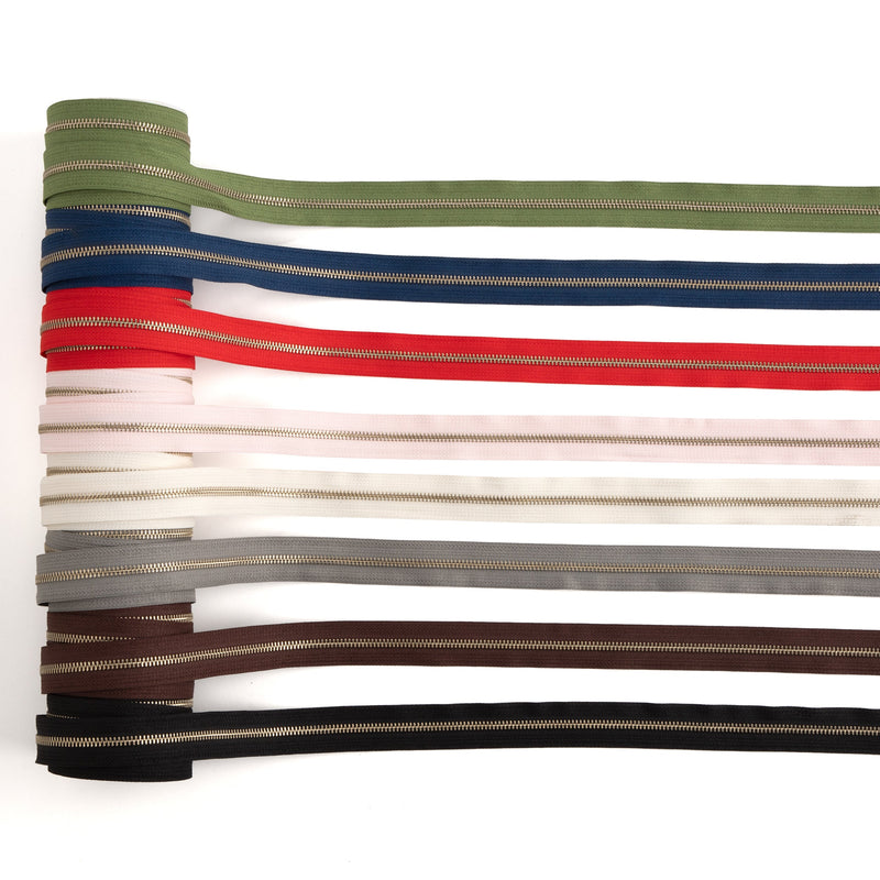 YKK #5 Nickel Plate Zipper Tape 6 pi (1,8 m)