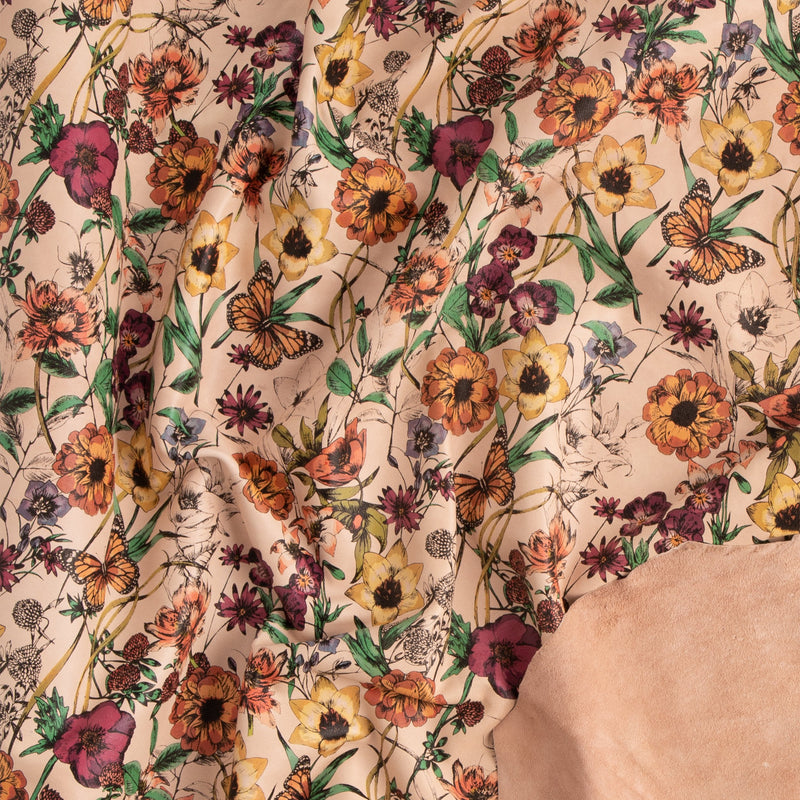 Floral Print Veg-Tan Sheepskin