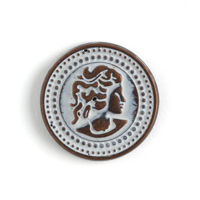 Antique White Goddess Button Concho - FINAL SALE