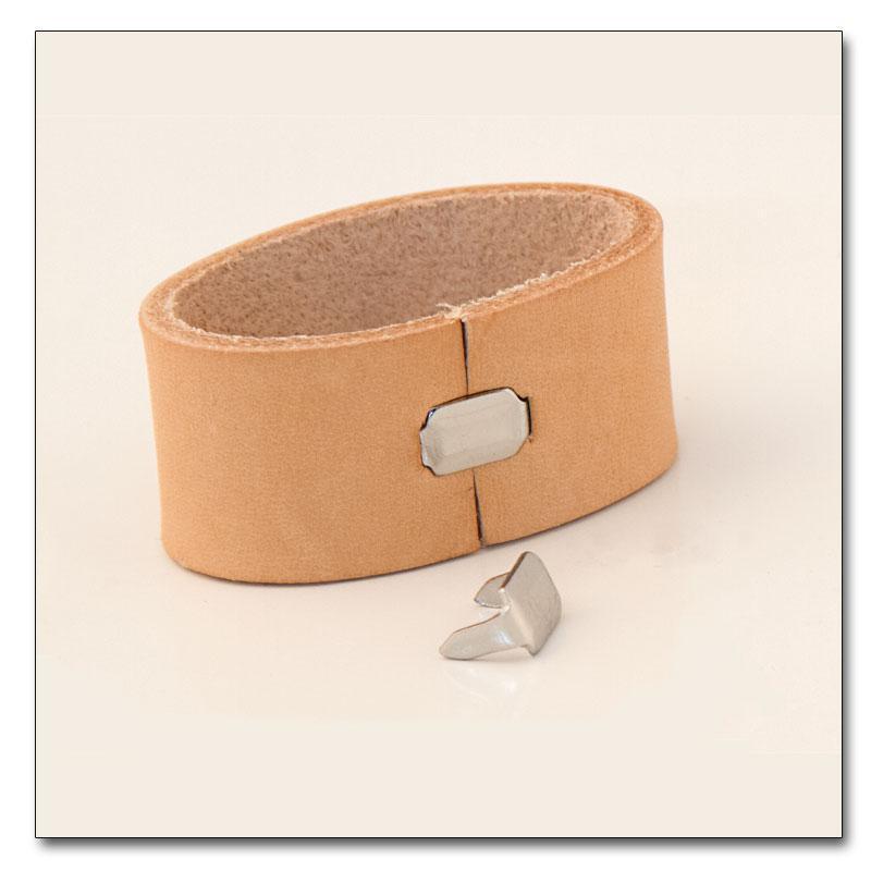 Paquete de 100 grapas de cuero de acero inoxidable