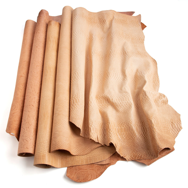 Piel Veg-Tan Sencilla, Grabada en Relieve