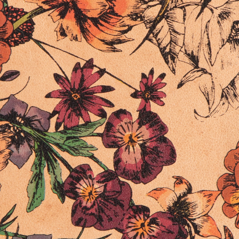 Floral Print Veg-Tan Sheepskin