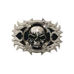 Skull Cross Flame Cycle Concho