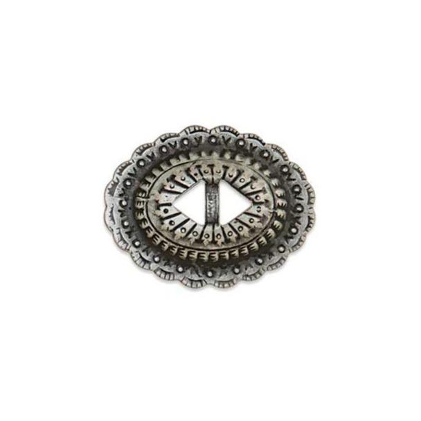 Sonora Slotted Conchos Frosted Nickel Plate - 6 Pack